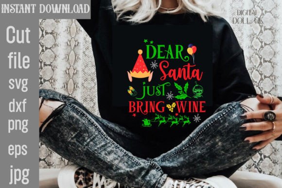 Dear Santa Just Bring Wine SVG Cut File Review