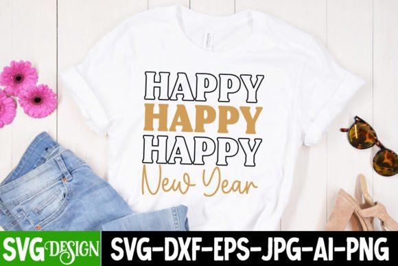 Happy New Year SVG Cut File for Embroidery Projects